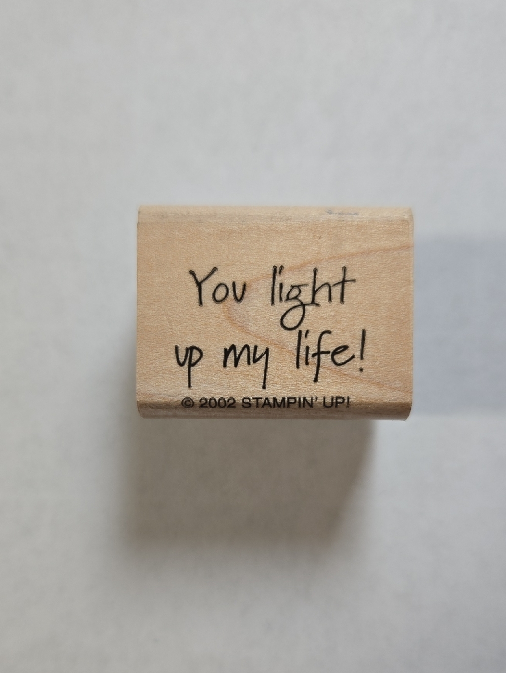 Stampin' Up! 2002 "You light up my life!" Wooden Rubber Craft Stamp